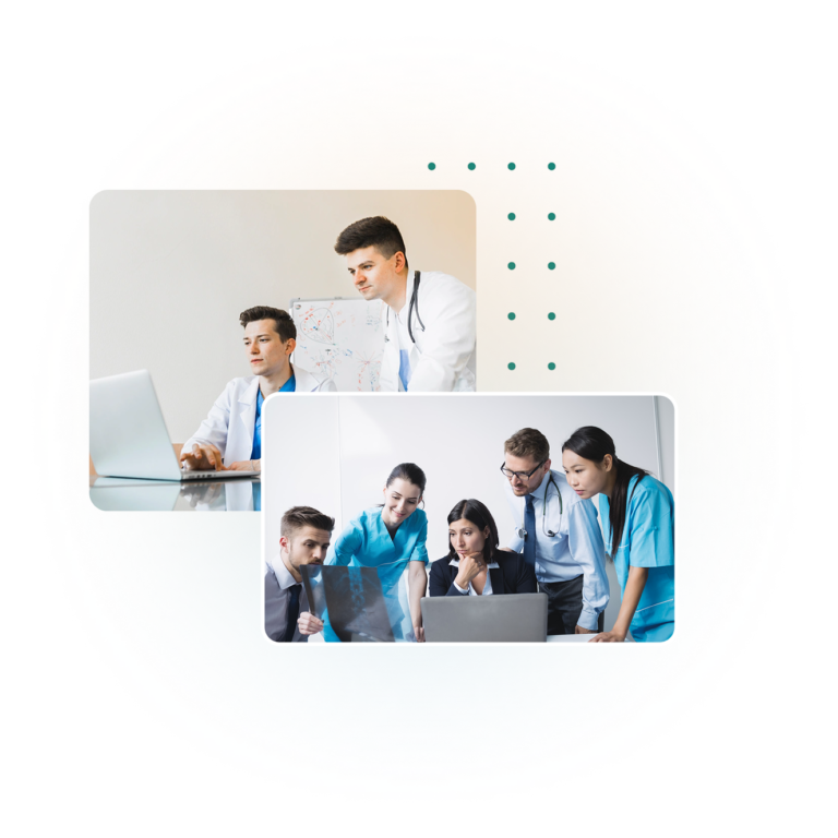 Healthcare professionals reviewing program documentation