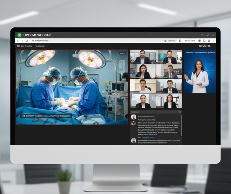 medical education webinar on a monitor