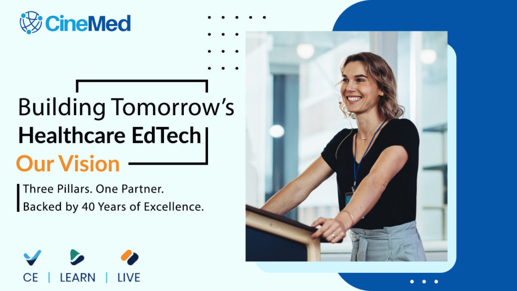 Integrated healthcare education framework combining accreditation management, digital learning, and live CME events